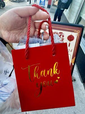 Thank you gift bag