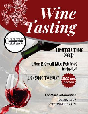 Book your wine tasting TODAY!!