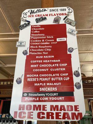 Interior Ice Cream Sign @ Hallet's Store over 100 years old since 1889 Rt 6A Cape Cod Yarmouthport MA