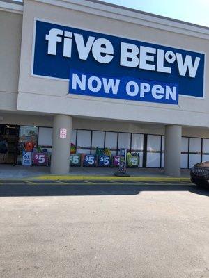 Now open, Five Below