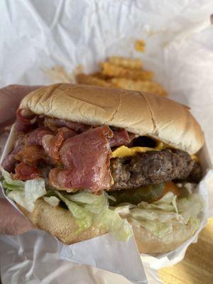 Pastrami cheese burger