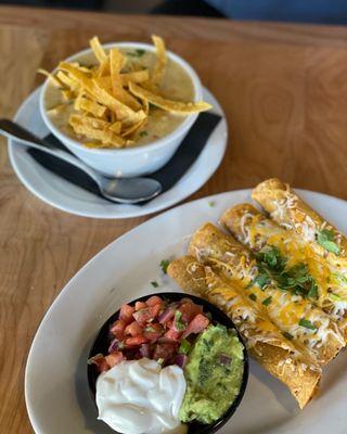 PorkTaquitos and Corn Chowder