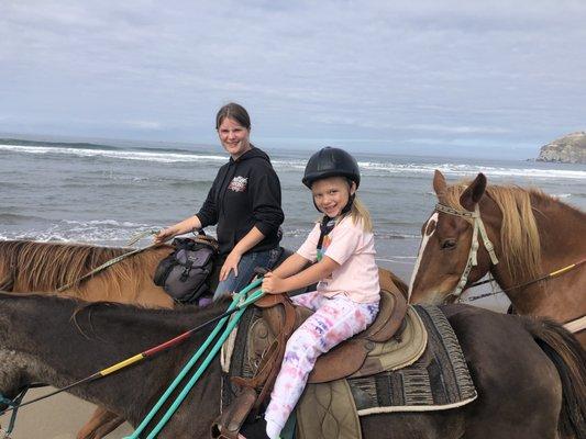 My daughter Rose on Starbucks with her guide Alyssa who is a sweetheart