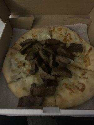 Gyro pizza (lettuce, etc served on side when you order through DoorDash).