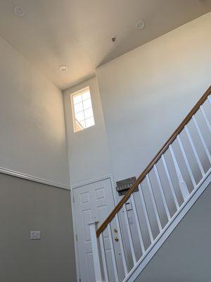 Jesse and his guys paint my entryway and 18' ceiling perfectly. Very Clean