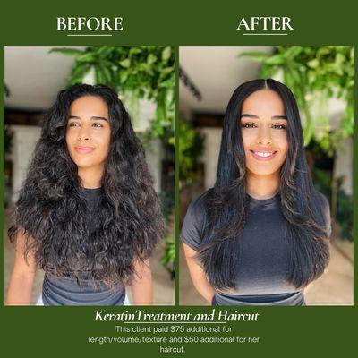 Keratin and cut before and after