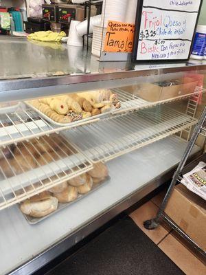 Tamales and breakfast Tortas!  Cookies are really delicious.