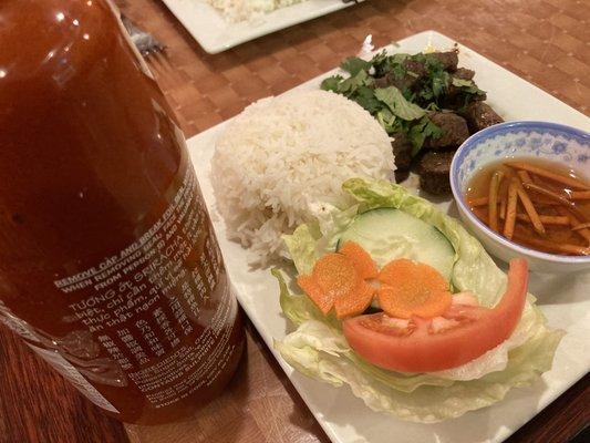 Vietnamese food is always better taste with Sriracha sauce!