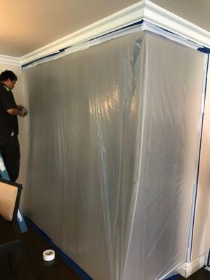 Our technicians can set up dust barriers (also known as containments) to prevent dust from going into unaffected rooms.