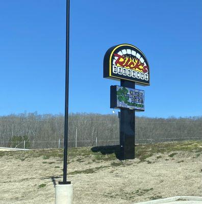 Nice building in front of Piggly Wiggly.