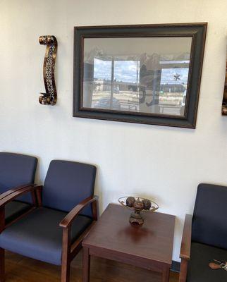 Apria waiting area in their building on 8910 Oak Grove Rd. FTW Tx