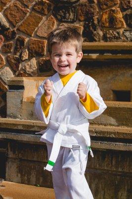 Karate Kid excited about classes!