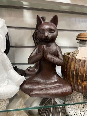 Cat yoga statuette