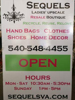 Our store hours, open every day!