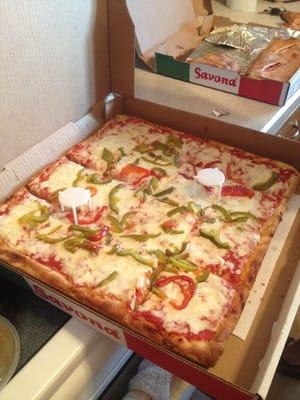 Sicilian pizza with peppers