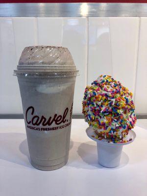 Oreo Shake & Vanilla Soft Serve Ice Cream rainbow sprinkles