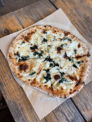 Artichoke Spinach Pizza - incredible!