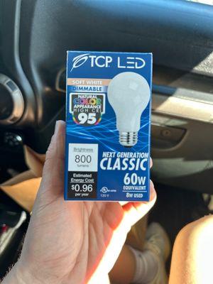 New lightbulbs ready to be installed!