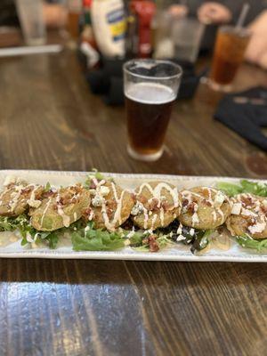 Fried Green Tomatoes (Red Ale in the background)