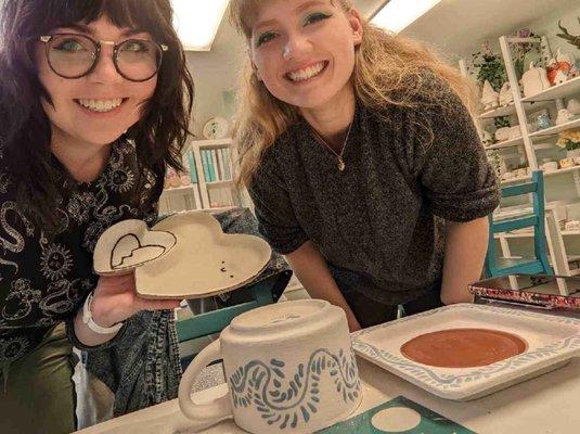 Cup and saucer and a cute heart plate