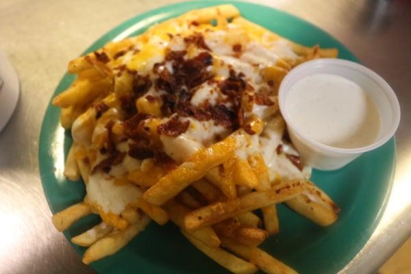 Cheese fries with homemade ranch dressing