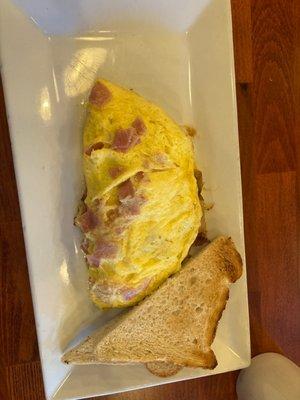 Country omelette with toast