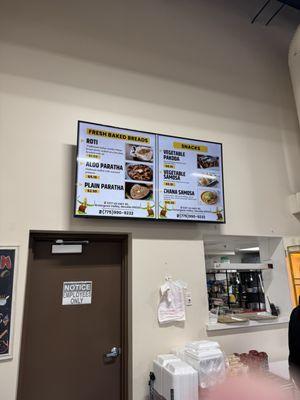 Digital menu