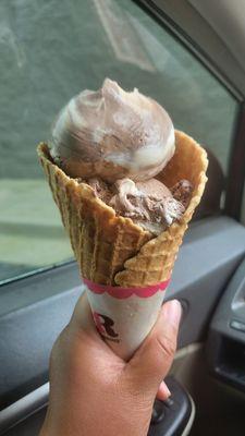 World-class chocolate waffle cone.