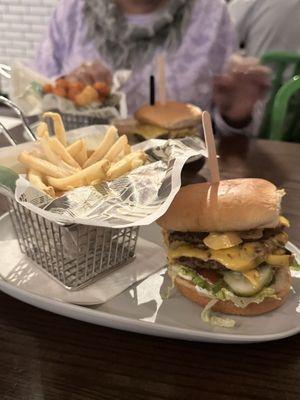 Double Burger with Fries