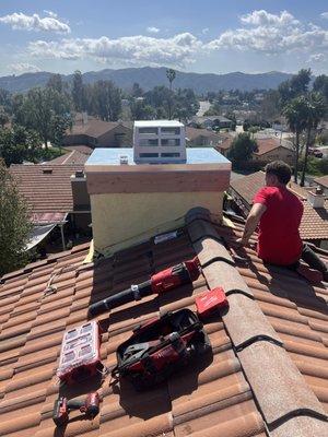 New trim, chase cover, and chimney cap