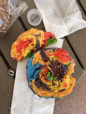 Rainbow Bagels!!