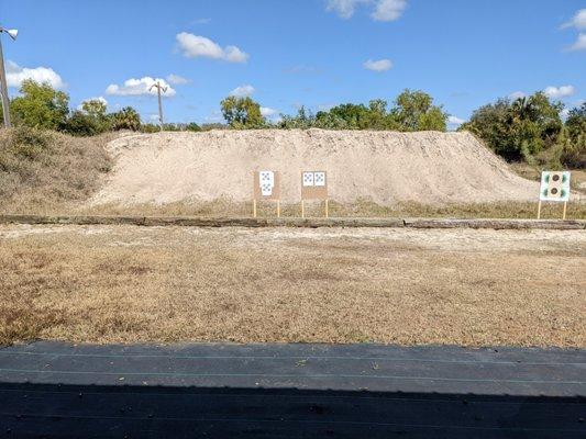 Looing downrange at the target areas. That's 25 yards.