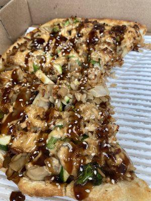 Hibachi pizza (no chicken or shrimp). Life changing.