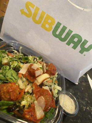 9-19-21 meatball salad for lunch