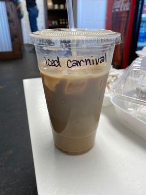 Carnival iced coffee! (Seasonal for Mardi Gras!)