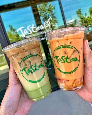 Matcha Coffee and Thai Milk Tea with Rainbow jelly