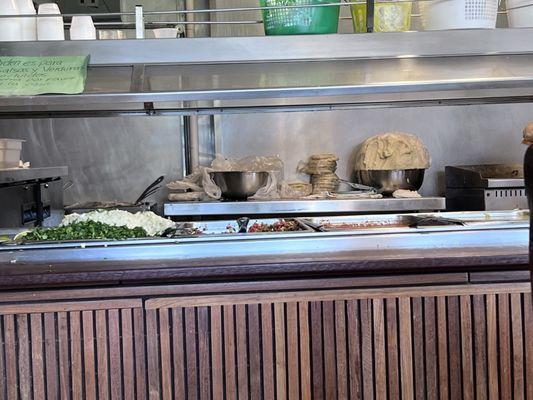 Fresh made tortillas and a perfectly stocked toppings bar.