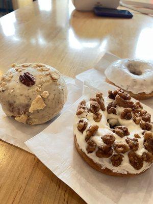 Pecan Doughnut, Maple Walnut Doughnut, and Lemon Lavender Doughnut.