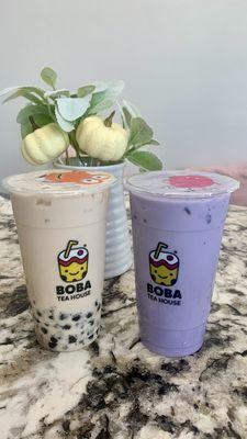 Panda boba & taro slushy