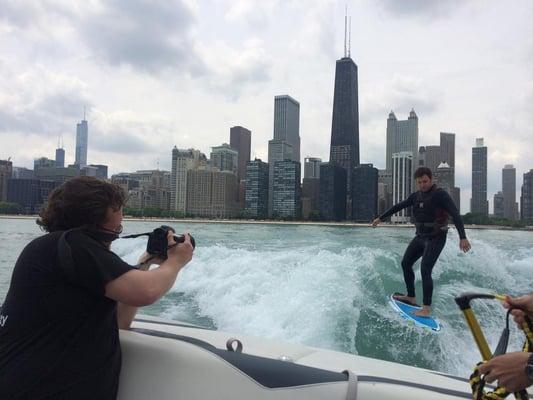 Shooting a surfing session on Lake Michigan