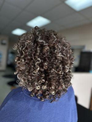 Curly cut and color