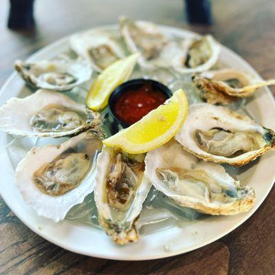 Fresh bay oysters on the half shell...