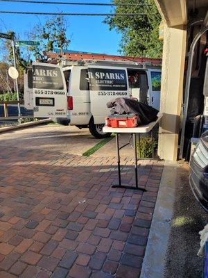 Dr. Sparks truck - they even put a board underneath the vehicle just in case of an oil leak.  LOVED IT!