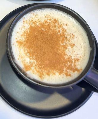 Cappuccino with almond milk and cinnamon