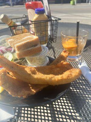 Walleye dinner and Old Fashion