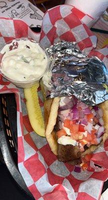 Gyro with extra side of tzatziki