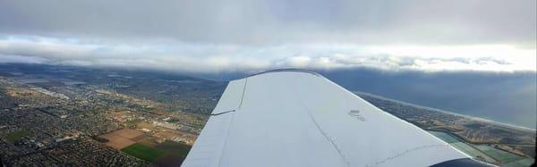 The view from their Piper Arrow over Oxnard.