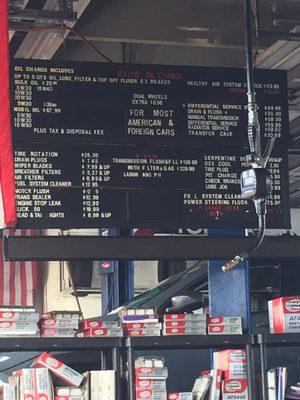 Pricing board