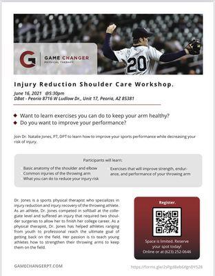 Shoulder Care Workshop June 16!!!!