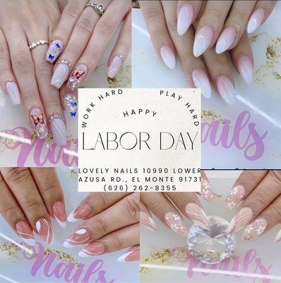 Happy Labor Day, book your manicure and pedicure appointments now, special hours